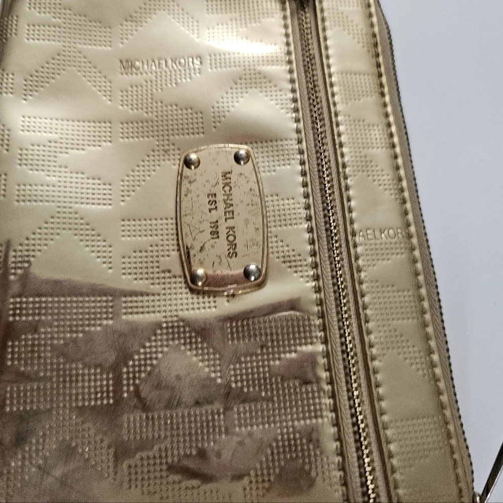 Michael Kors Patten Leather Gold Wristlet